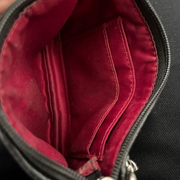 Y2K Coach Black Signature Silver Wristlet Wallet Patent Leather - Picture 5 of 5